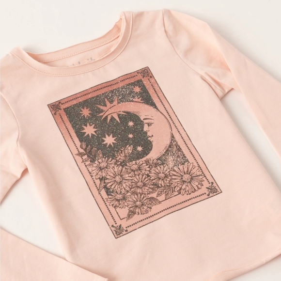 KidPik Moon Raw Edge Foil Graphic Long Sleeve Tee - Picture 2 of 10